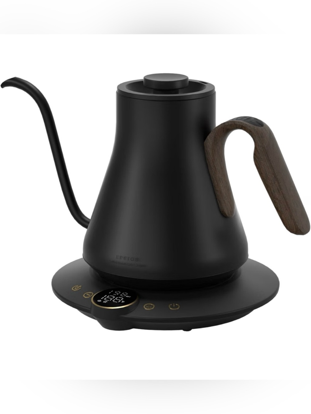 Cocinare Matte Black & Walnut Electric Gooseneck Kettle